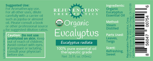 Organic Eucalyptus Essential Oil (10 ml) - Offers Mucus, Nausea and Stress Relief